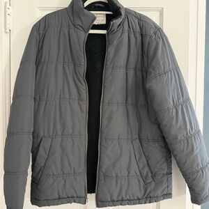 Men's Charcoal Puffer Jacket